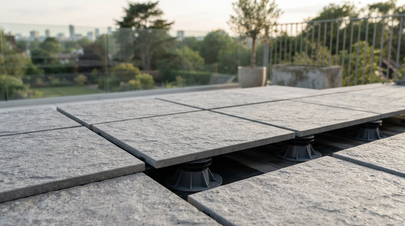 20mm Outdoor Porcelain Pavers from China: Pedestal, Gravel and Sand Installation